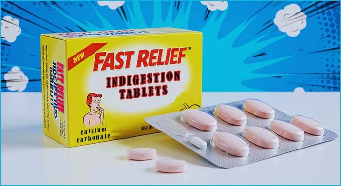 Antacids relieve the pain of acid indigestion.